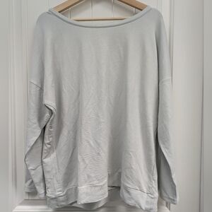 Workshop Republic Clothing Soft Gray Top With Split Back